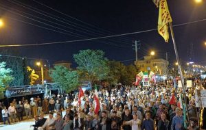 تجمع مردم یاسوج در صد و چهل و پنجمین شب